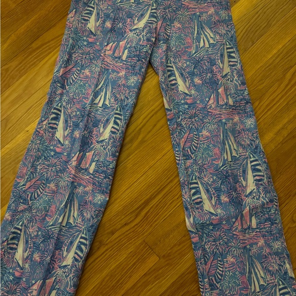 Lilly Pulitzer size XXS Linen Palazzo Pants It’s a Sailabration - Picture 2 of 3